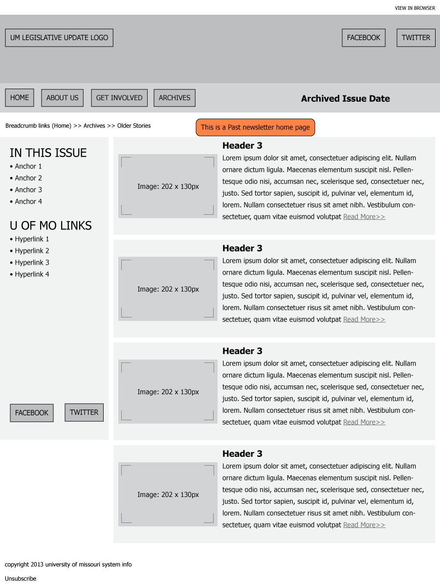UM Legislative Update - Archived Issue Home Page
